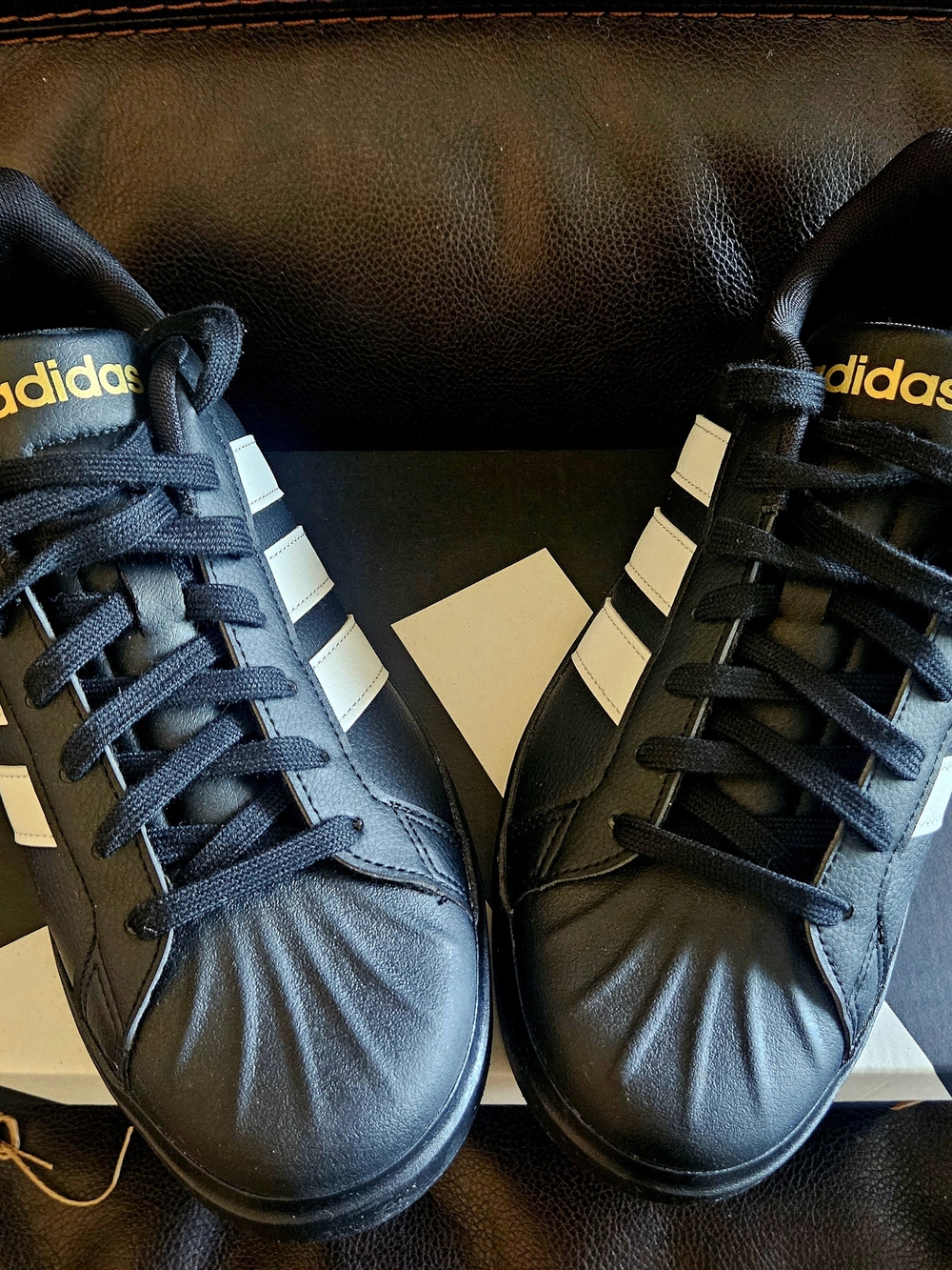 Adidas Black Sneakers with White Stripes - Picture 4 of 6